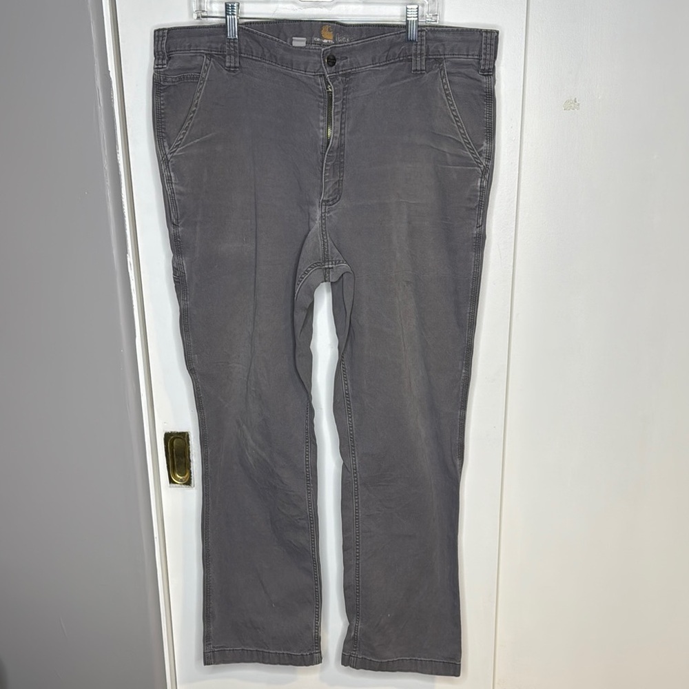 Mens Carhartt, gray, SZ 40/32, flex rugby stretch, work pants, carpentry indus